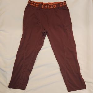 TESLA Baselayer Tights Men's Thermal Compression Men’s Size Medium Color Red